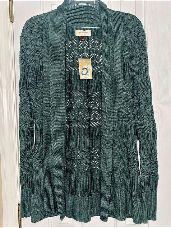 Sonoma Sweaters - Sonoma Green Open Front Cardigan NWT